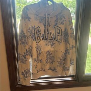 GAP Logo Blue Floral Print Hoodie